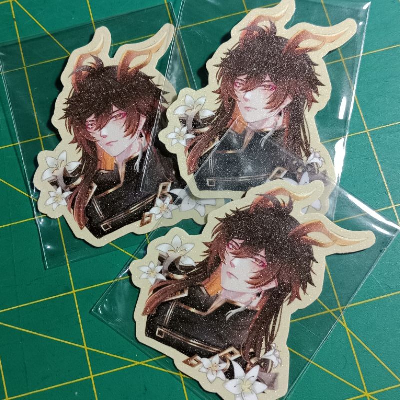 STICKER VINYL DIE CUT GLITTER ZHONGLI FROM GENSHIN IMPACT
