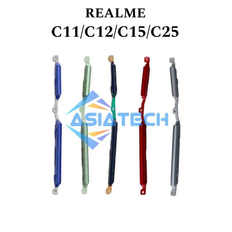 TOMBOL LUAR ON/OFF+VOL REALME C11/ C12/ C15/ C25 KEYPAD POWER ON OFF VOLUME RELMI ORIGINAL NEW