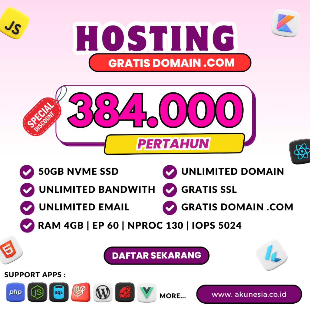 Hosting Unlimited NVMe SSD Gratis Domain Com Singapore
