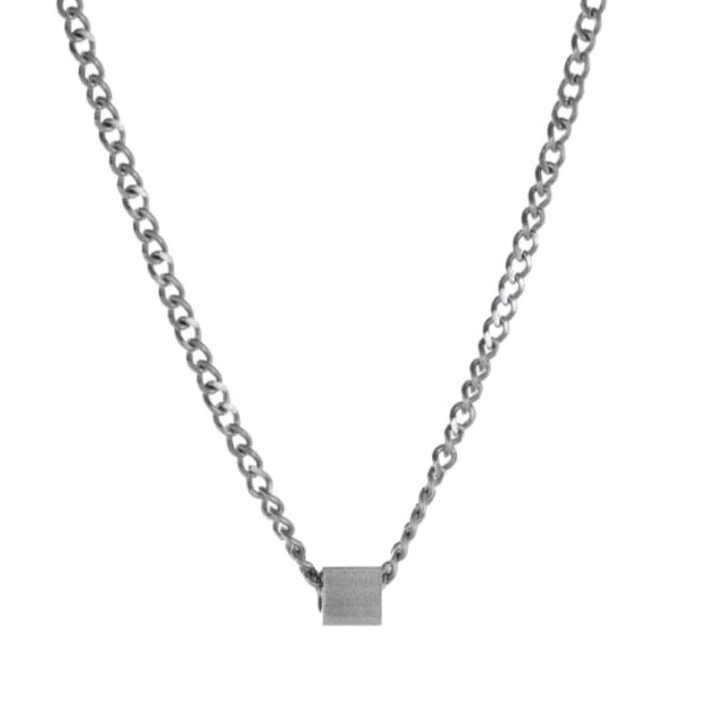 KALUNG RANTAI TITANIUM LIONTIN KOTAK KECIL TERLARIS PRIA WANITA
