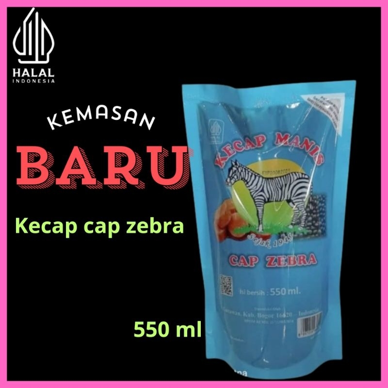 

kemasan baru kecap manis cap zebra kemasan refil 550ml