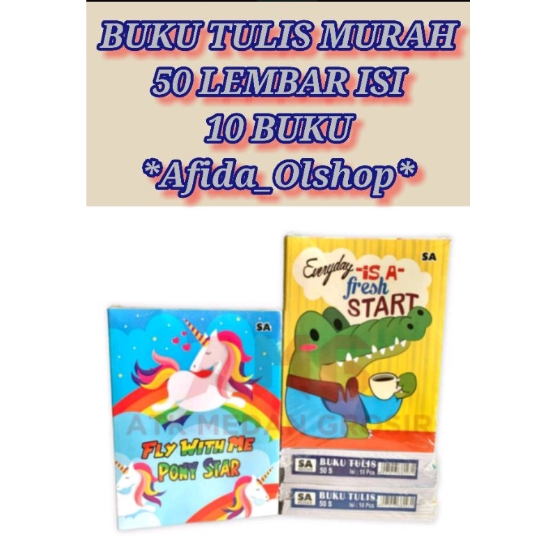 

(KODE B) BUKU TULIS MURAH 50 LEMBAR 10 BUKU