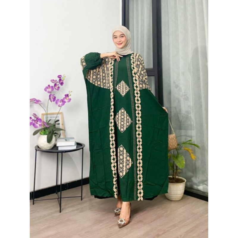 AYANA - Gamis Kaftan Busana wanita Busui Frendly Rayon Premium Ld 130 cm Pb 170 cm