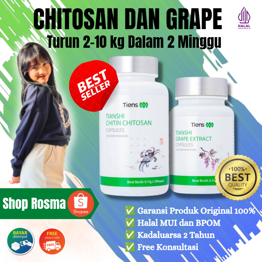 Grape Extract Kapsul Pelangsing Badan Kapsul Detoks Kapsul Slimming Chitin Chitosan Herbal Grape Ext