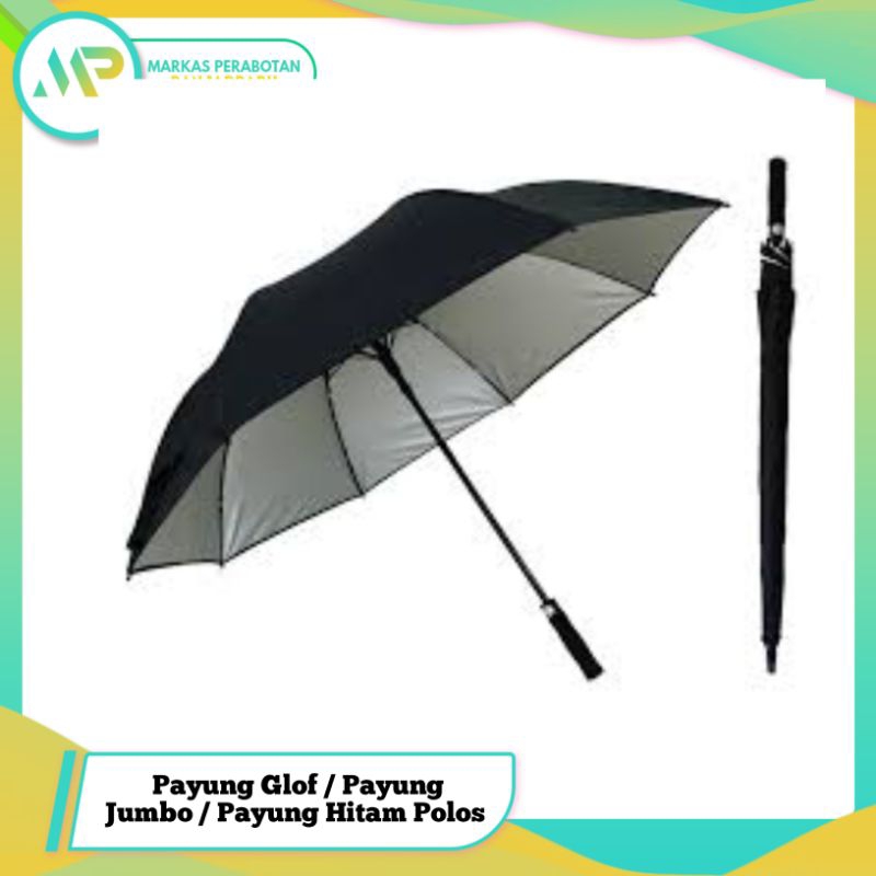 Payung Glof / Payung Jumbo / Payung Oren Polos / Payung Hitam Polos