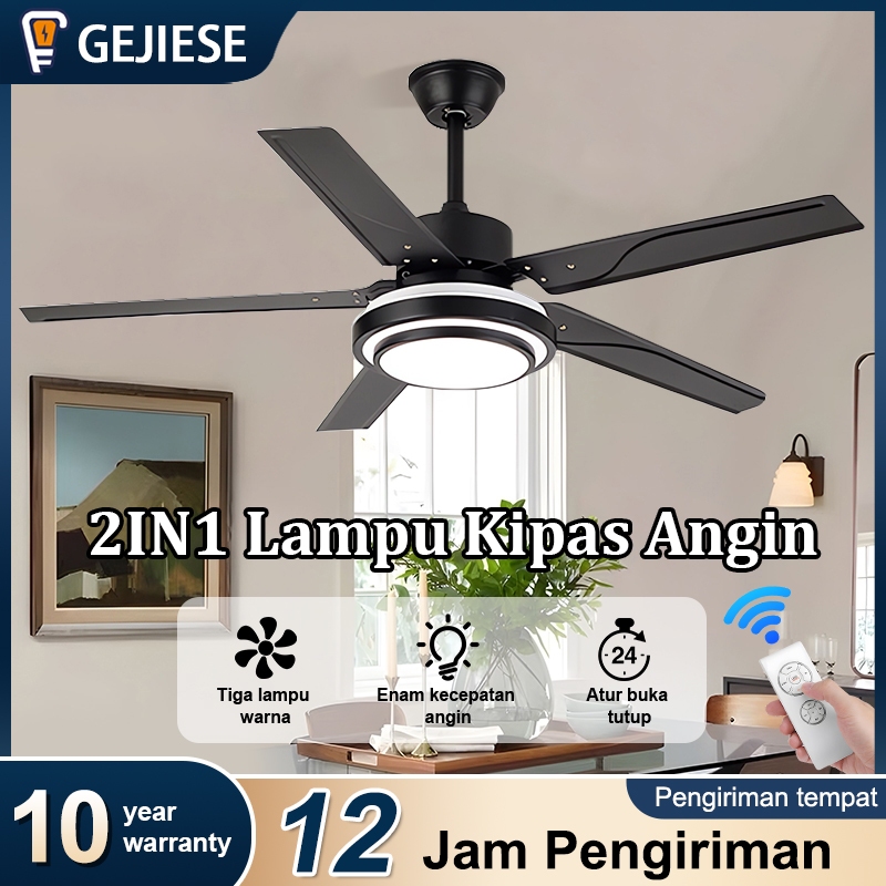 COD lampu kipas angin lampu kipas angin gantung plafon lampu kipas balkon ruang tamu ukuran besar 48