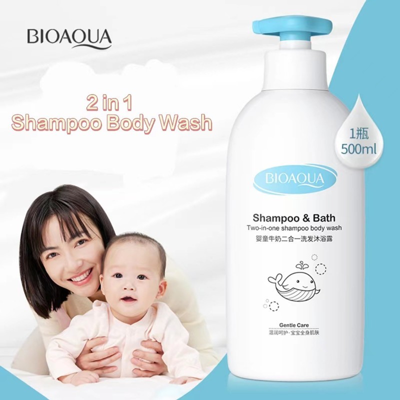 BIOAQUA Sabun Mandi Bayi Sabun Mandi Cair Pemutih Badan Sampo Bayi 2 in 1 Shampoo Dan Baby Body Wash