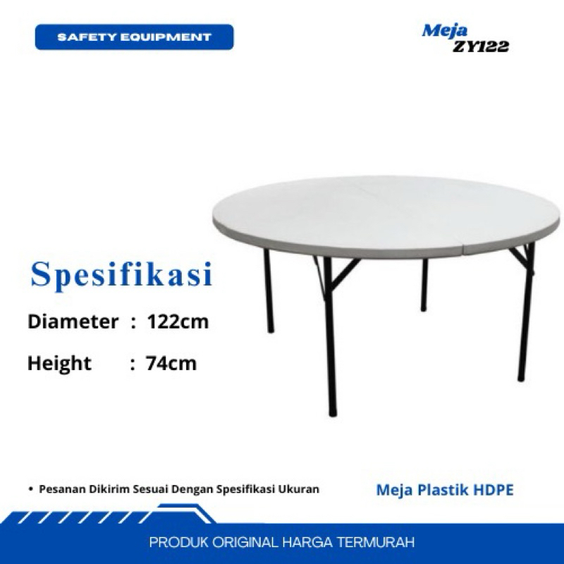 Meja Taman Lipat Serbaguna   ZY122   meja bulat diameter122cm  meja makan