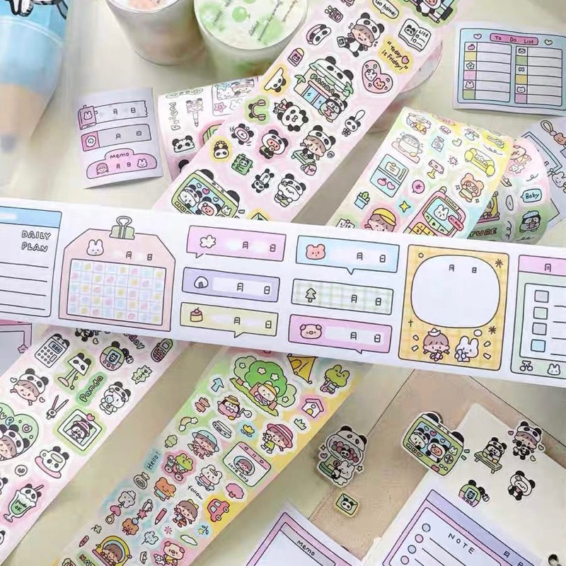 

sticker roll confetti deco korean photocard lucu stiker 5meter readystock B1221