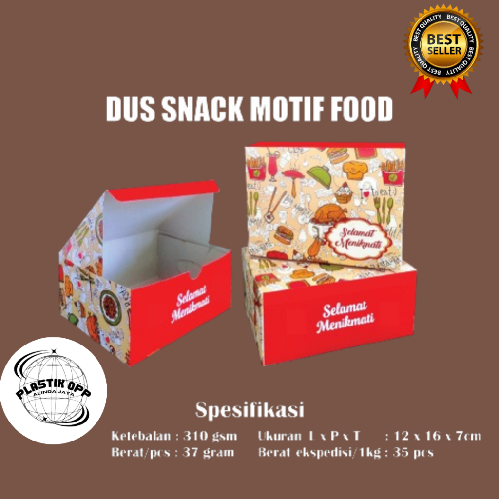 

RB Box Kardus Snack Kue isi 50 PCS 12x12 12x14 12x16,18x18,20x20cm Motif Printing Terbaru / Dus