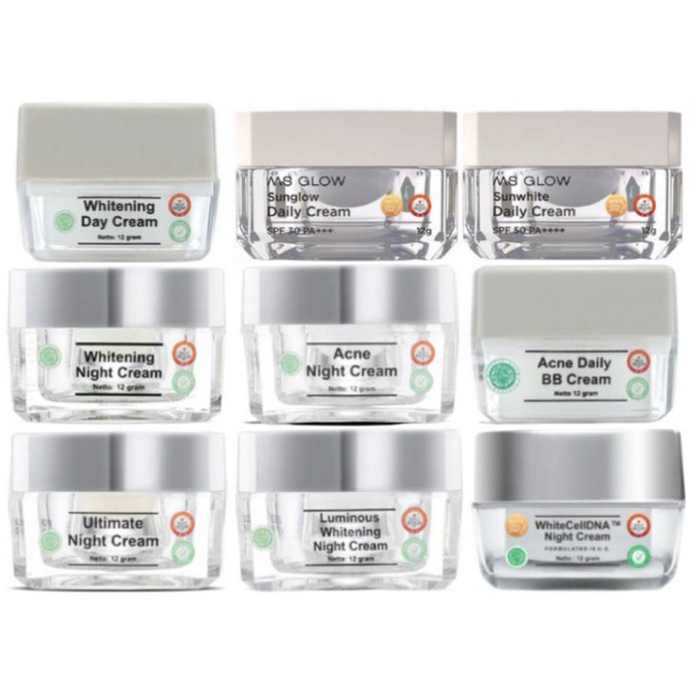 Ms glow krim siang malam/Night cream Day cream msglow/Sunwhite Sunglow ma glow mlm pagi mas glow ms 