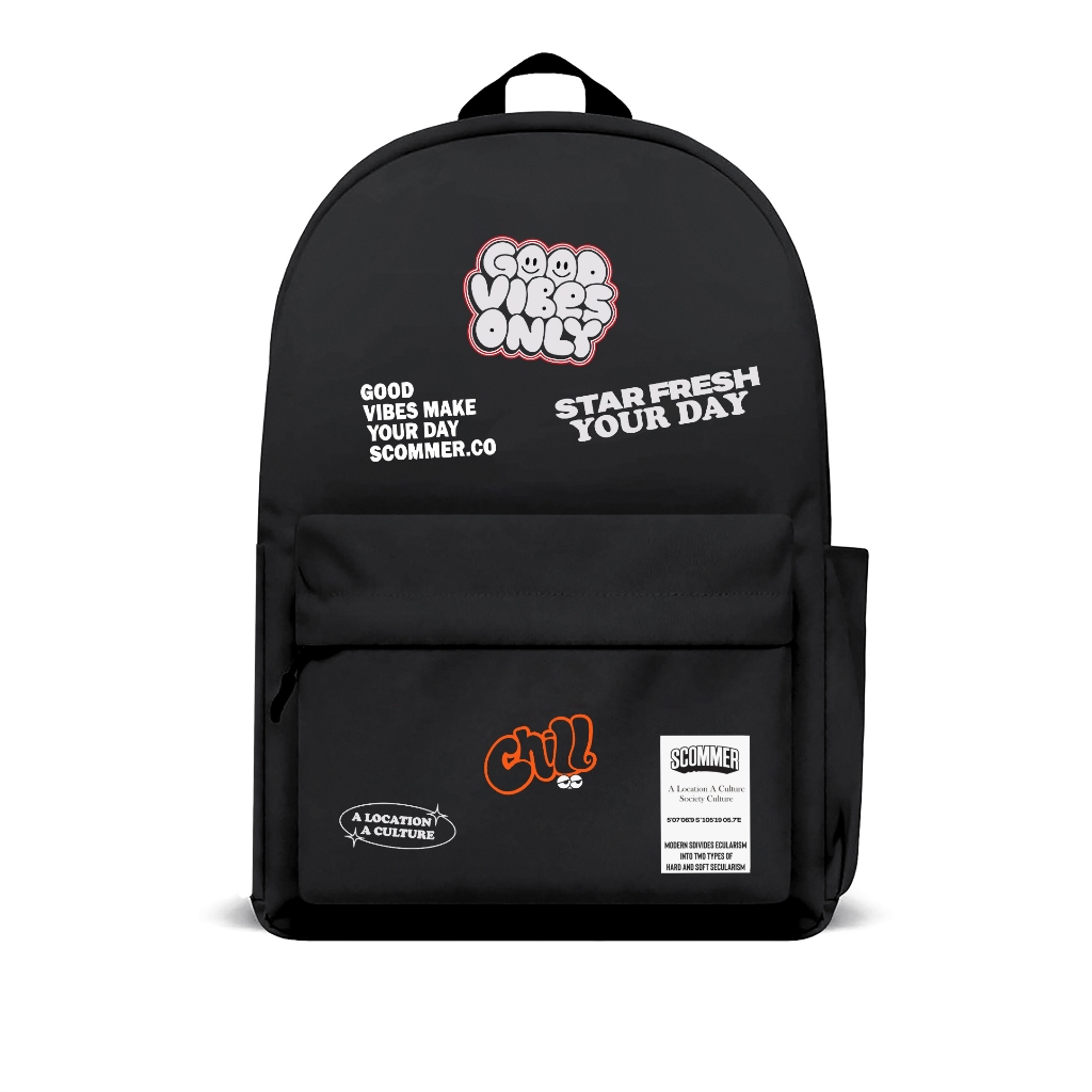 Scommer Backpack Chill Black - Tas Ransel Pria Hitam