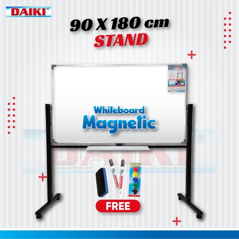 

Whiteboard / Papan tulis Magnetic Double face Standing Uk 90x180 Cm