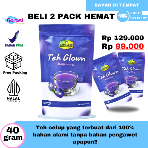 

Teh Glown Syifacare 2 Pack Melembabkan Kulit Mencerahkan Kulit 100% Herbal Alami
