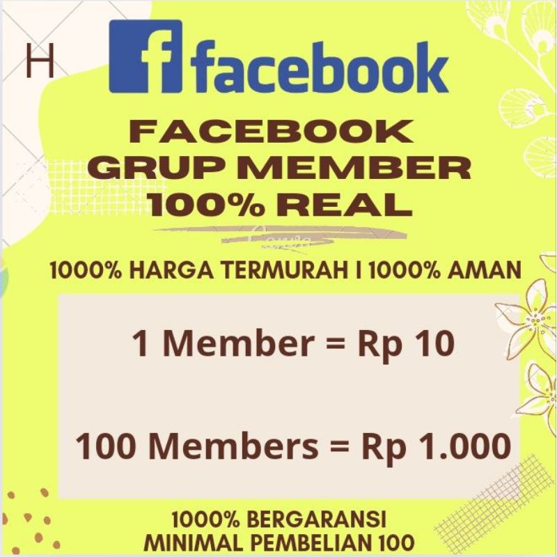 [PROMO] MEMBER ANGGOTA GROUP GRUP FACEBOOK FB FACE BOOK AKTIF GARANSI MURAH PERMANEN NON DROP