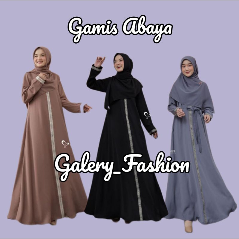 Gamis Abaya Saudi arab/Gamis Abaya Maxi panjang Ful renda garis satu/Abaya Arab Premium Motif Renda 