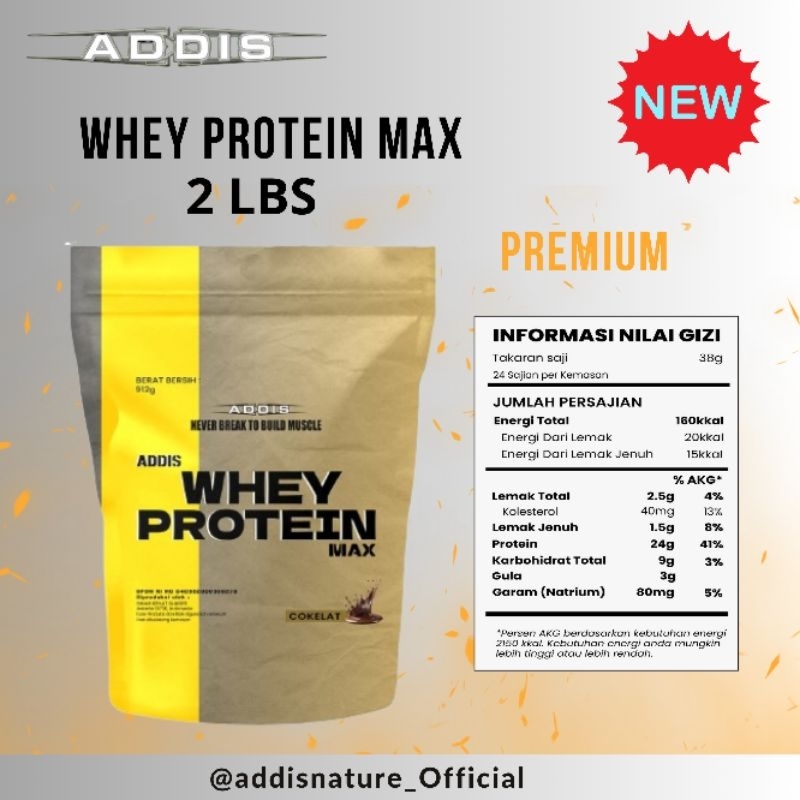 PROMO ADDIS WHEY PROTEIN MAX 2 LBS BPOM SUSU DIET ASUPAN PROTEIN HARIAN  BPOM