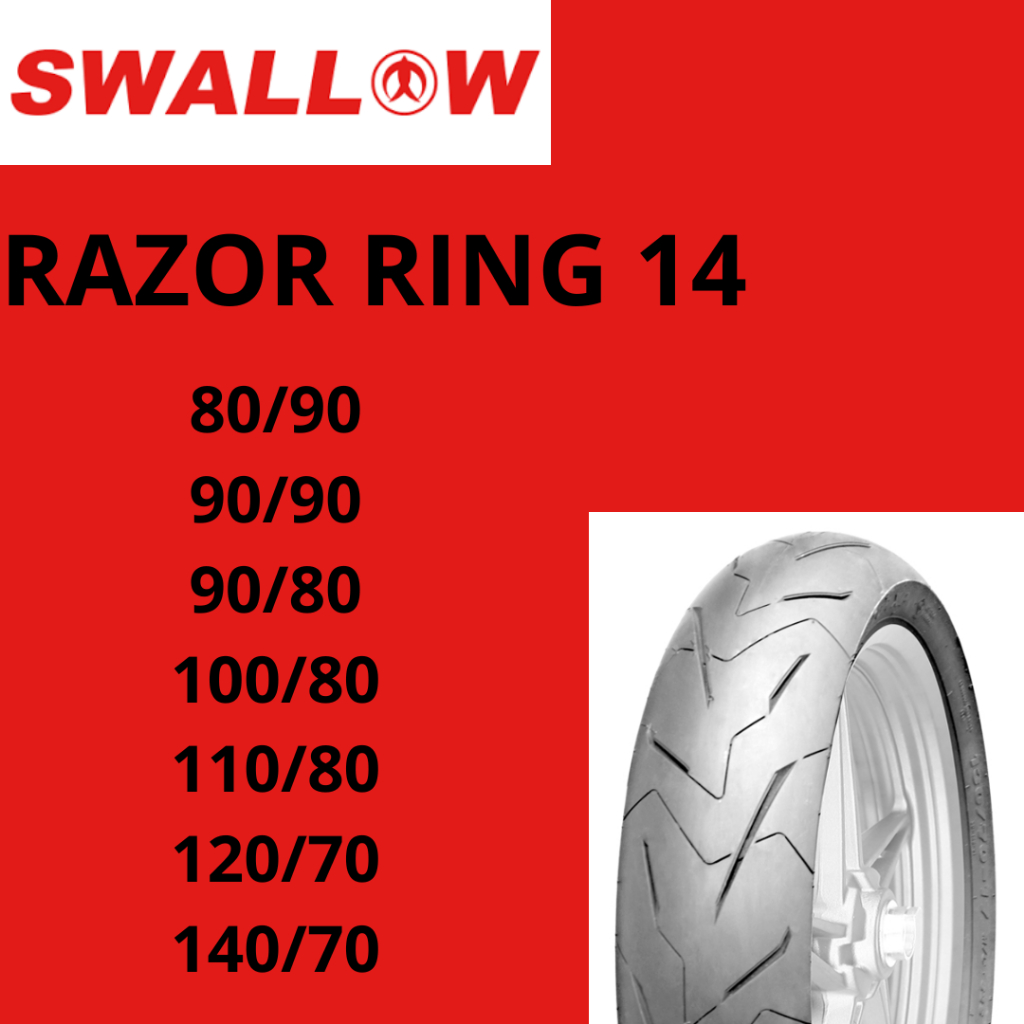 Ban Motor Ring 14 Matic SWALLOW RAZOR Ban Ring 14 Tubles 80/90 90/90 90/80