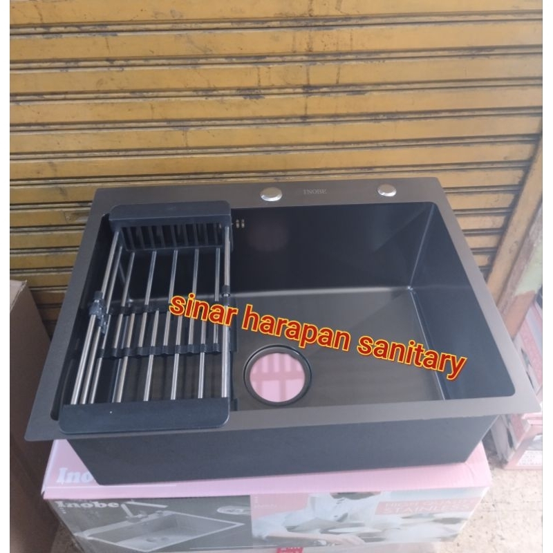 Kitchen sink inobe 6045 hitam stainless ( HARGA PROMO) / Kitchen sink inobe 6045 black