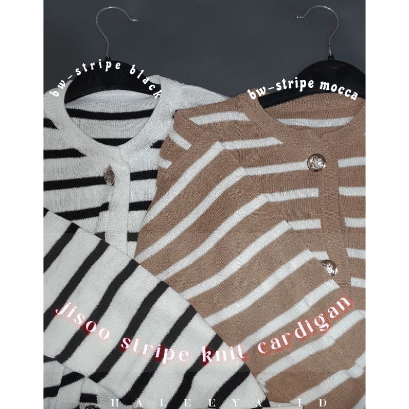 Jisoo Stripe Cardigan | Cardigan Stripe | Cardigan Jisoo