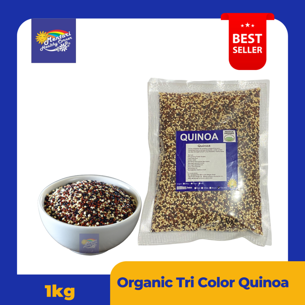 

Organic Tri Color Quinoa 1Kg / Organik Trio Colour Quinoa ( Merah Putih Hitam ) 1kg