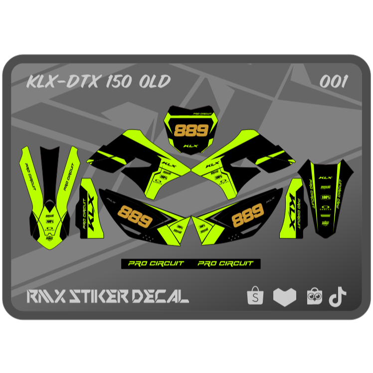 STIKER KLX 150 S/L FULLBODY (001) STICKER DECAL DEKAL D-TRACKER DTRACKER DTX LAMA OLD 2009 2010 2011