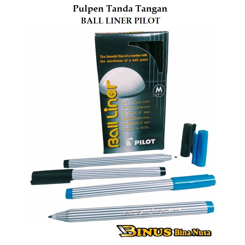 

Pulpen Pilot Ball Liner 0.8 mm per PCS Hitam & Biru