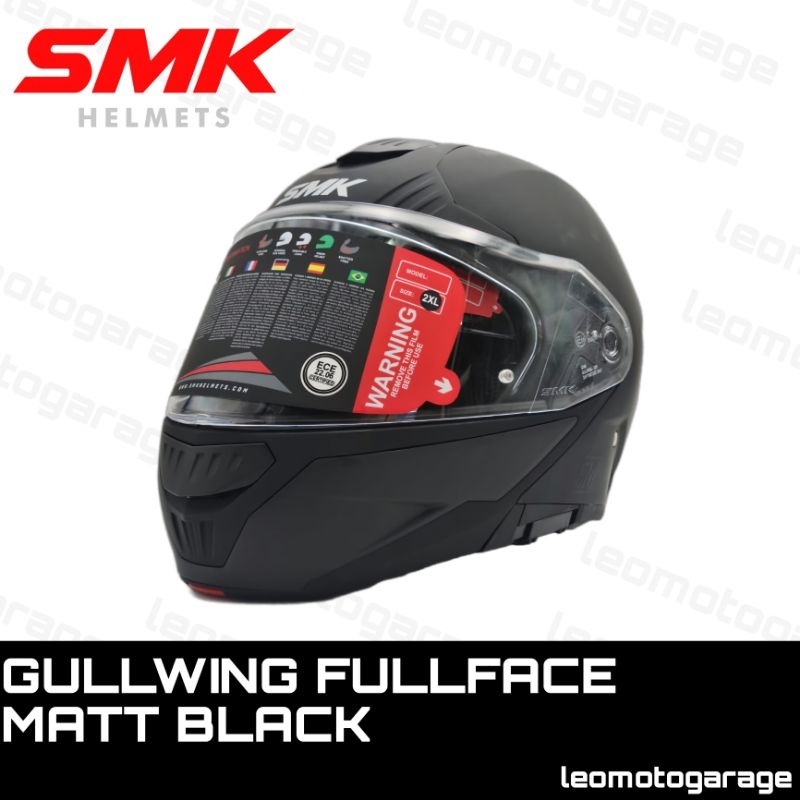 HELM SMK GULLWING MODULAR POLOS MATT BLACK