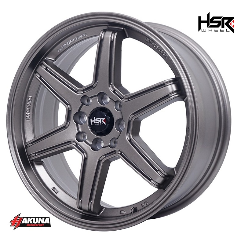 Velg Mobil Palang 6 HSR MINAS R17 Pcd 4X100-114,3 Buat Yaris,Swift,Raize,Xenia Diskon Murah