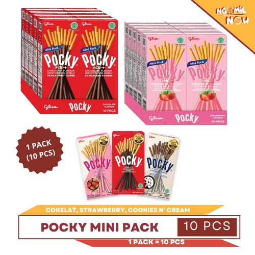 

POCKY MINI 1 BOX 10 PCS x 21 GR, GLICO POCKY MINI 1 PACK/ 1 DUS ISI 10 PCS