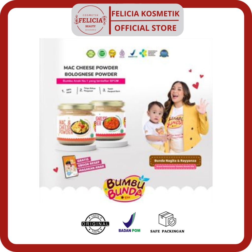 

Bumbu Bunda Elia Bolognese Powder Non MSG / Mac & Cheese Powder / Non Pengawet / Bumbu Pasta Anak / Bumbu MPASI