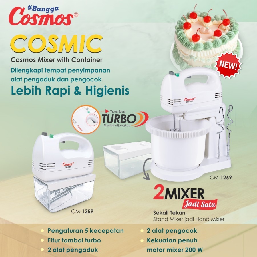 COSMOS MIXER STAND MIXER DUDUK PENGADUK KUE CM 1269