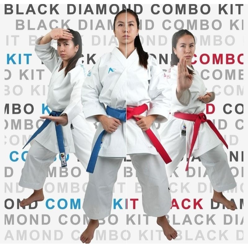 Arawaza Kata Black Diamond Combo 2in One Baju Karate Arawaza Kata Combo Black Diamond Original WKF A