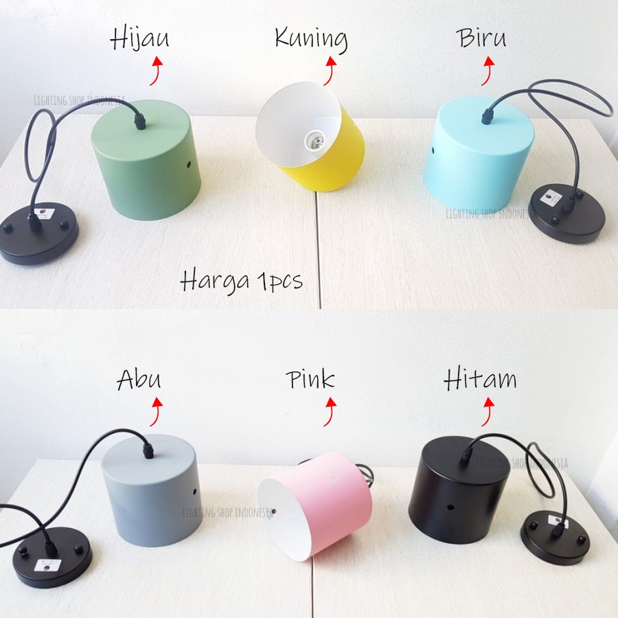Lampu Gantung Hias Minimalis Warna Warni untuk Dekorasi Cafe