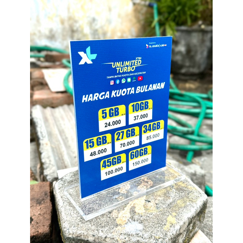 

BISA CUSTOM DAFTAR HARGA KUOTA BULANAN XL AKRILIK MEJA 15x20