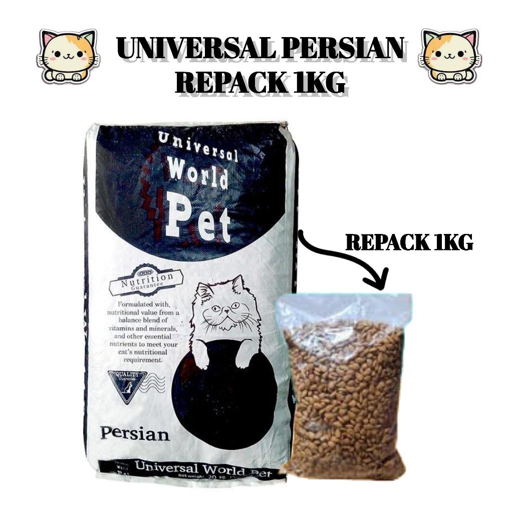 Universal World Pet Persian Cat Food 1kg Makanan Kucing Persia 1 kg