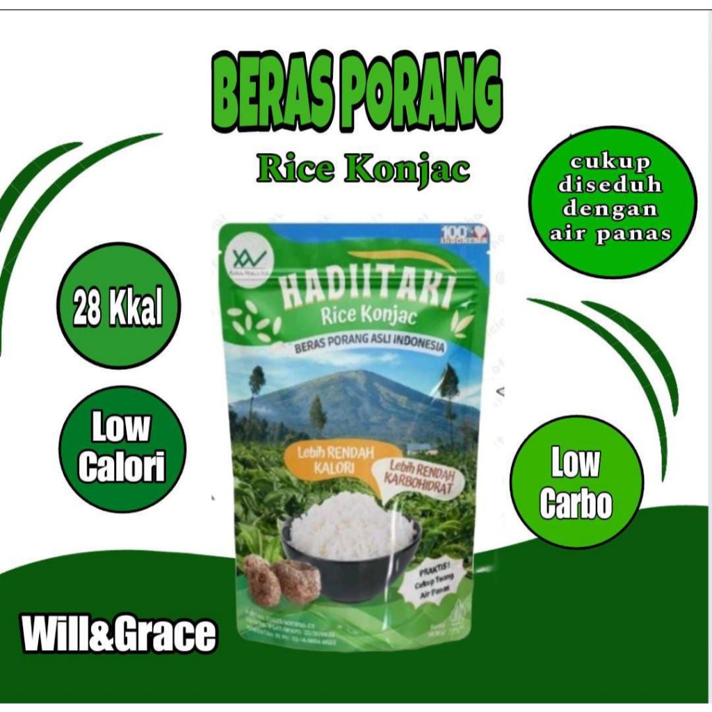 

HADIITAKI Beras Porang 1 KG - Shirataki/Konjac Rice