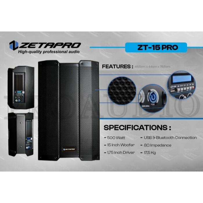 Speaker Aktif Zetapro 15 Inch ZT 15 PRO ZT15PRO 500 Watt TWS ORIGINAL TERBAIK
