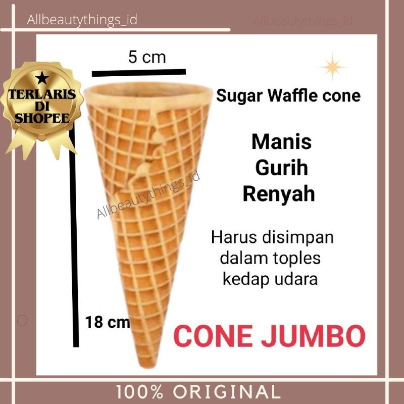 

Cone waffle ice cream JUMBO kerupuk es krim kone manis