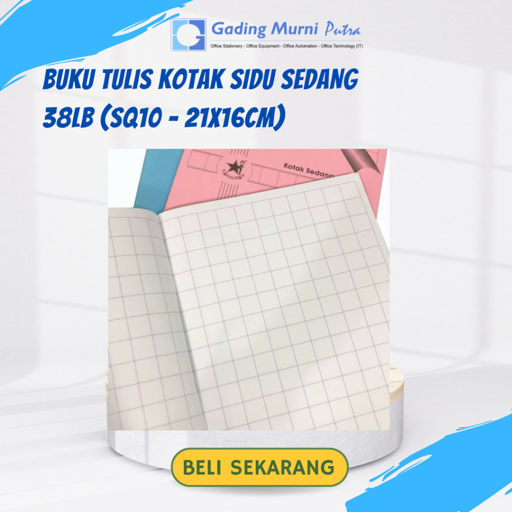 

BUKU TULIS KOTAK SIDU SEDANG 38LB (SQ10 - 21X16CM)