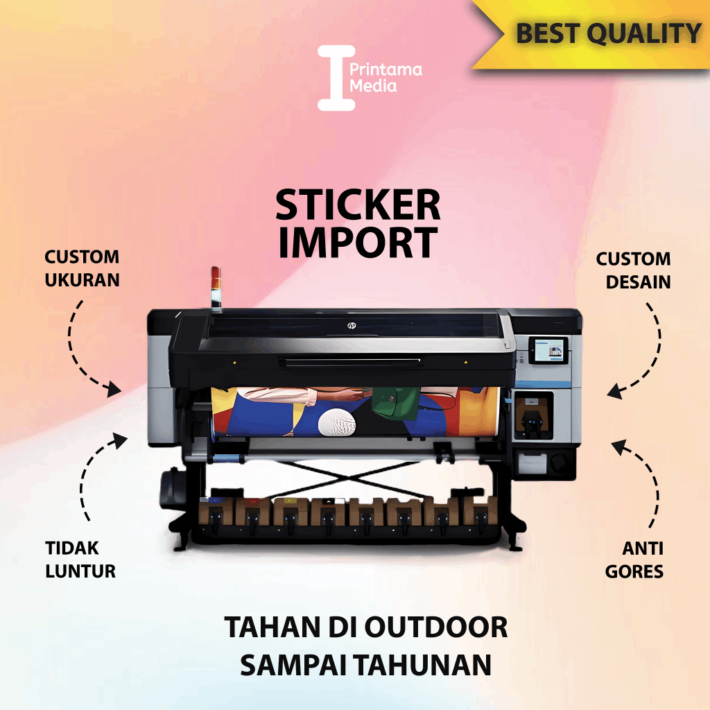 

Cetak Stiker Vinyl Import Meteran Indoor / Outdoor - Putih