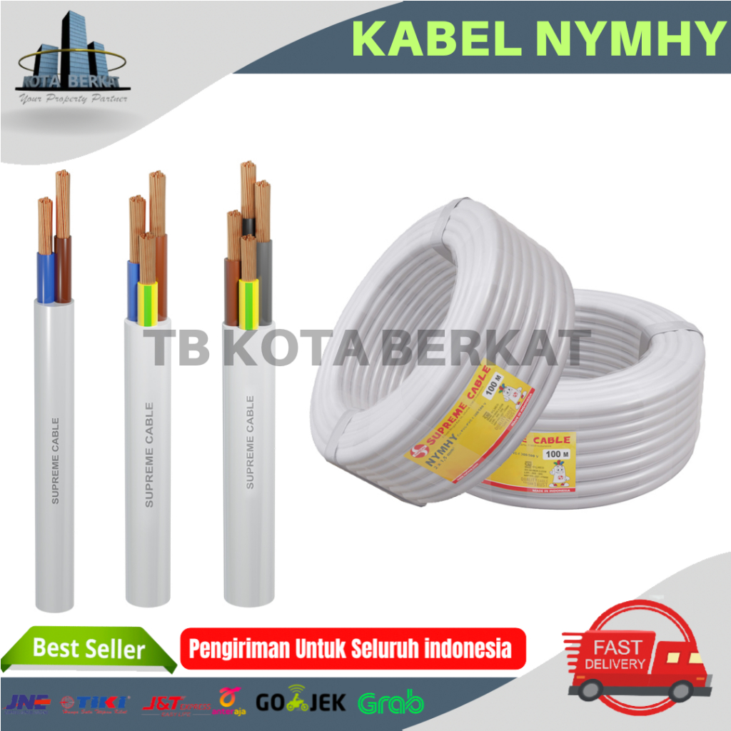 KABEL SERABUT SUPREME / KABEL LISTRIK NYMHY 2 x 1,5 PER ROLL ( 50M )