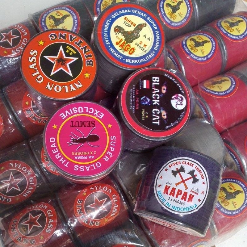 Gelasan super 3000yard merk Black cat, Semut, Jago, Bintang,kapak harga satu pcs