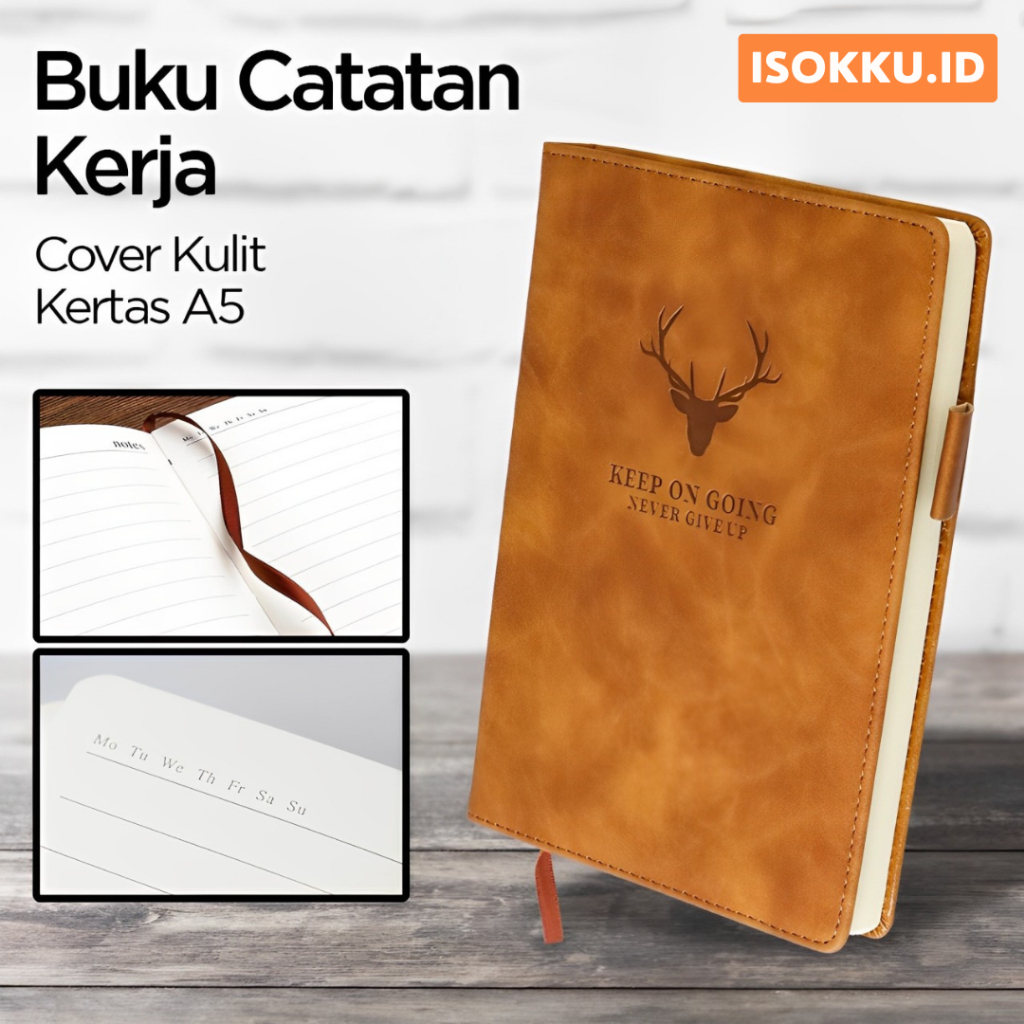 

Buku Catatan Harian Notebook Diary Cover Kulit 180 Lembar A5