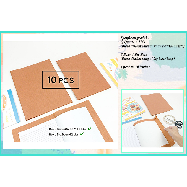 

10 Pcs Sampul Coklat Polos Ukuran Boxy Sampul Buku Kertas Coklat Ukuran Quarto