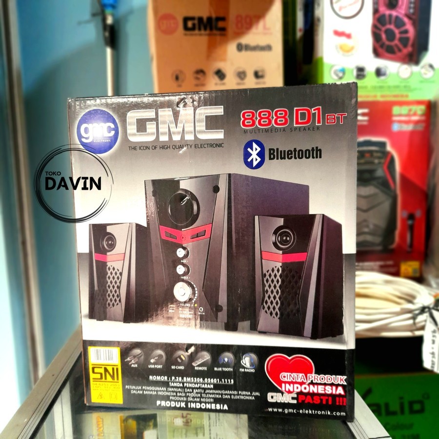 Speaker Bluetooth GMC 888D1 BT - Speaker Aktif Salon Portable - Speaker Multimedia