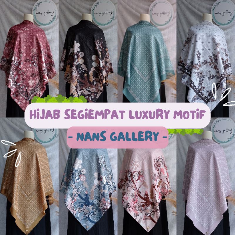 Jilbab Segiempat Luxury Glitter Umama Kemasan Pouch
