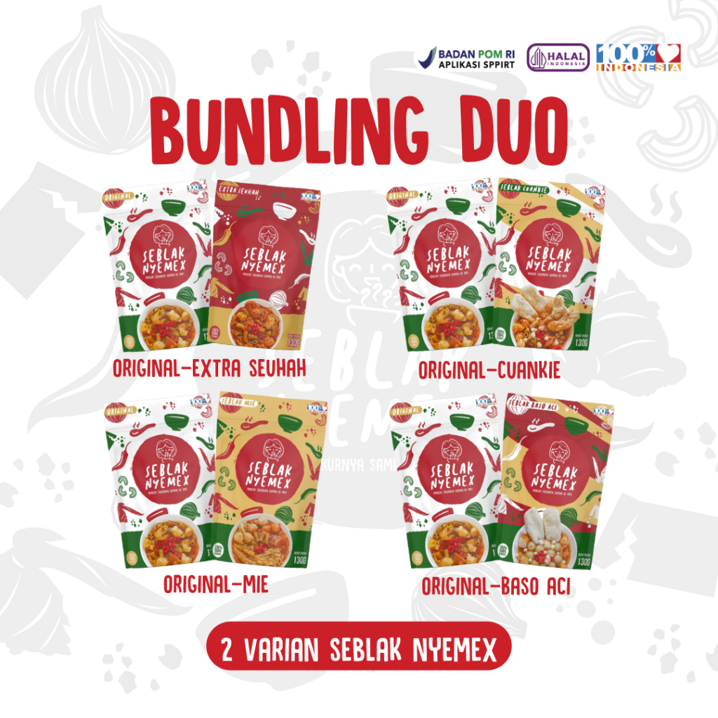 

BUNDLING DUO SEBLAK NYEMEX (PAKET SEBLAK INSTAN ISI 2 VARIAN)