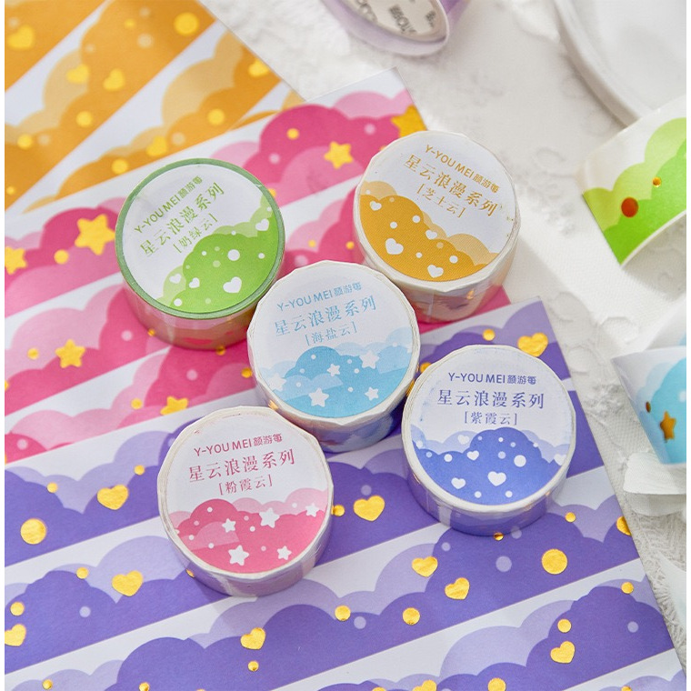

NEBULA ROMANTIC WASHI PAPER DECORATION TAPE - SELOTIP HIAS DEKORASI SENI
