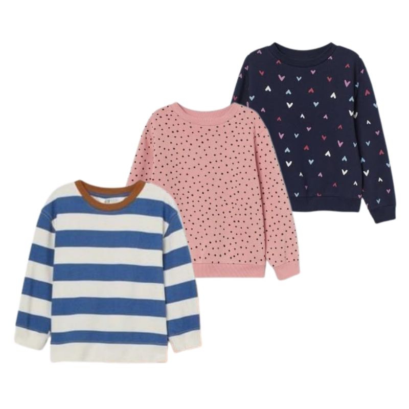 Sweater tshirt Anak Perempuan Print hm 4-10 Tahun